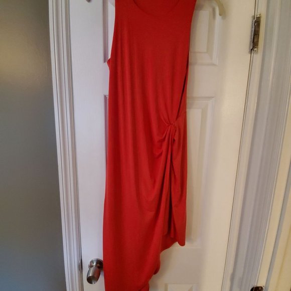 Women's Soprano Coral Cocktail Dress-High/Low, SILKY soft! Layered - Picture 4 of 14